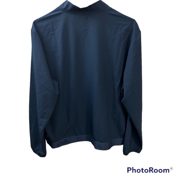 ZYIA Active navy lightweight zip up coat perforated w/spellout - Picture 3 of 7